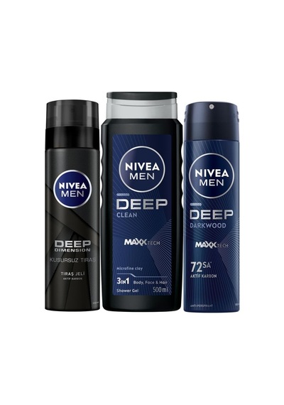 Men Erkek Damat Çeyiz Bohça Seti, Banyo Ve Duş Jeli 500ml, Tıraş Jeli 200ml, Sprey Deodorant 150ml