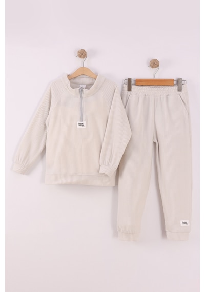 Monox Erkek Çocuk Reglan Kol Fitilli Polar Takım Taş