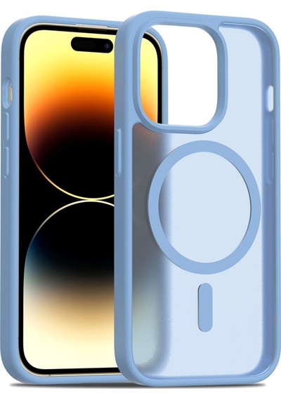 Apple Uyumlu iPhone 14 Pro Jota Magsafe Kapak Açık Mavi