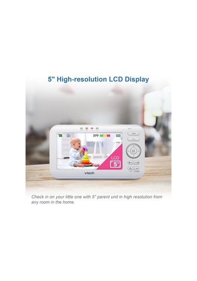 Vtech Baby Vm5254 Bebek Monitörü, 5 Lcd, Gece Görüşü, Interkom, Ninniler Ve Gece Lambası Kamera Sistemi