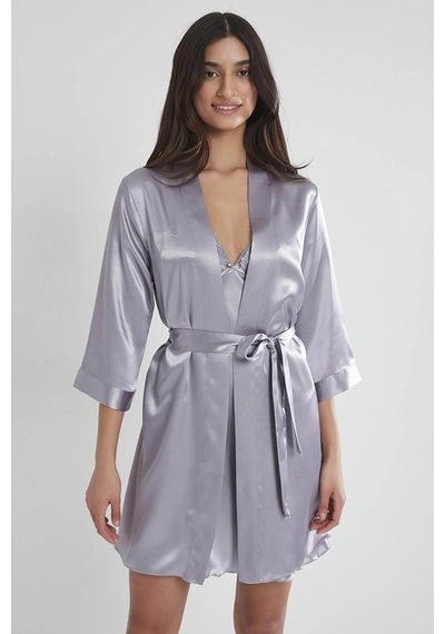 Pierre Cardin Saten Kısa Tek Sabahlık 1010 Pudra Royal (546534772) Çok Renkli