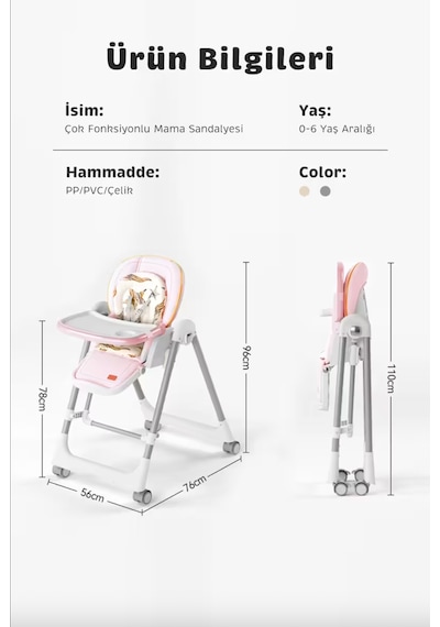 Baby Storch - Mama Sandalyesi - Sallanabilir Tekerlekli Katlanabilir