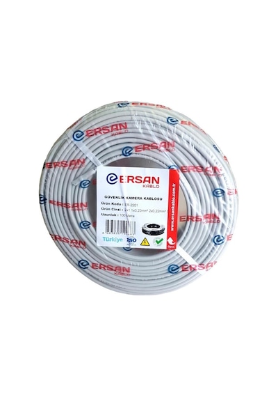Ersan Kablo 2+1 0.22mm Cu Bakır 100mt Güvenlik Kamera Kablosu