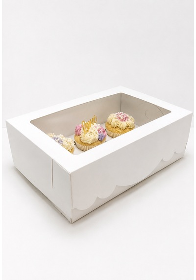 Geniş Aralıklı 6 Lı Cupcake Kutusu