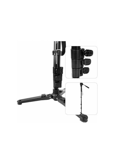 Kingjoy Mp208f Monopod + Vt-1510 Video Kamera Tripod Başliği + M3 360 Dönebilen Monopod Tabani