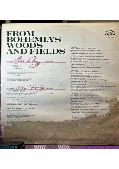 Bedřich Smetana & Antonín Dvořák - From Bohemia's Woods And Fields - Czech Philharmonic Orchestra / Karel Ančerl Supraphon Stereo
