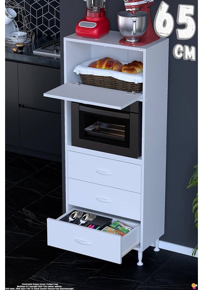 Nola 65 Cm Fırın Dolabı Üstü Kapaklı 3 Çekmeceli Çok Amaçlı Mutfak Kiler Banyo Dolabı 65x150x32 Cm Beyaz Nola 65 Cm Fırın Dolabı Üstü Kapaklı 3 Çekmeceli Çok Amaçlı Mutfak Kiler Banyo Dolabı 65x150x32 Cm Beyaz
