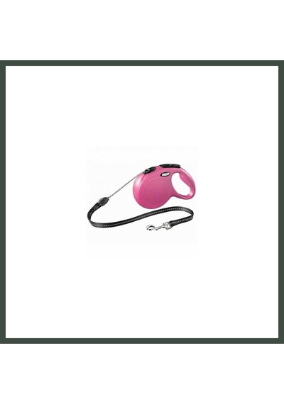 Flexi New Classic Otomatik İp Köpek Gezdirme Tasması Medium 8 Mt Pembe Nhr