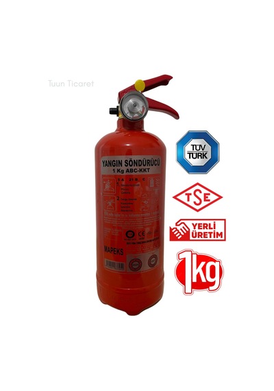 1 Kg Yangın Söndürücü Ce & Tse Belgeli Tüvtürk Uyumlu Üretim 09.2025 Oto Muayene
