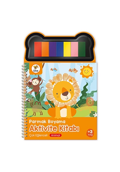 4 Adet Lino Parmak Boyama Aktivite Kitabı Anımal