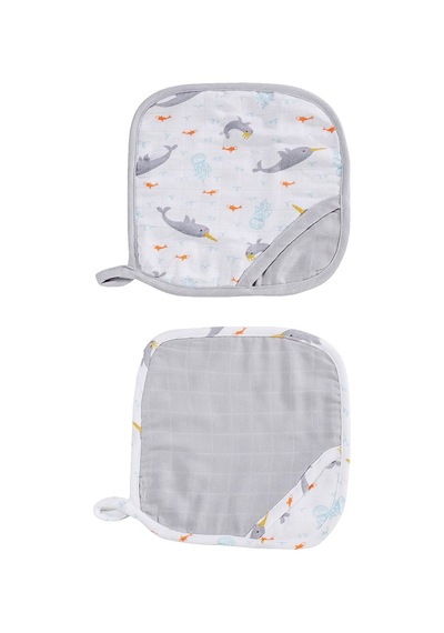 Unicorn Fish Müslin Banyo Kesesi - 2 Adet Gri