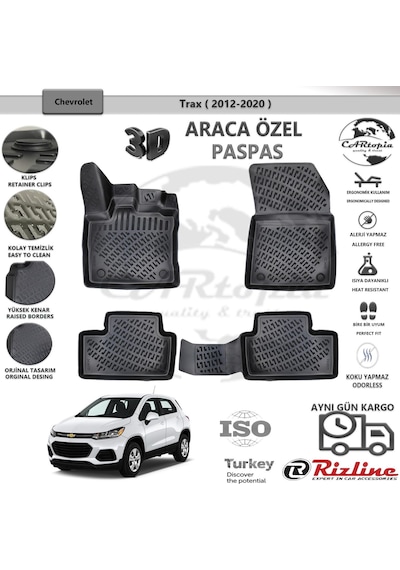 Chevrolet Trax / 2012 Sonrası / Siyah / Rizline Paspas