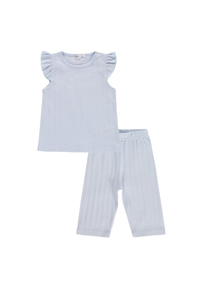 Civil Girls Kaprili 2-5 Yaş Pijama Takımı - Mavi Açık Mavi
