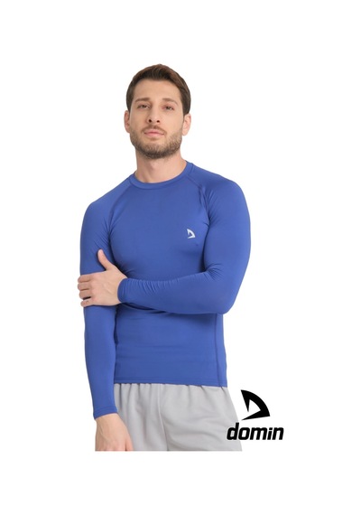 Hnc Sport Erkek Uzun Kol Sax Mavisi Fit Compression Fitness Spor Body Tshirt Saks Mavi