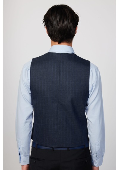 Tudors Slim Fit Dar Kesim Fleto Cep 4 Mevsim Çizgili Lacivert Erkek Yelek-30223-Lacivert Tudors Slim Fit Dar Kesim Fleto Cep 4 Mevsim Çizgili Lacivert Erkek Yelek-30223-Lacivert