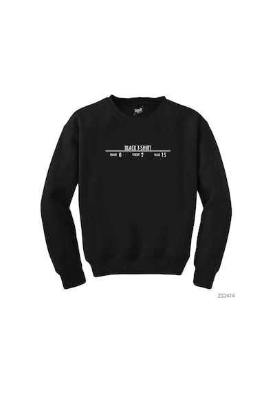Skyrim T-Shirt Item Siyah Sweatshirt Siyah