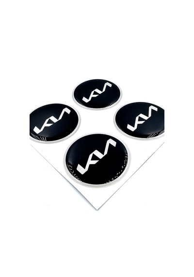 Yeni Nesil Tasarım Damla Sticker Siyah Kia Jant Göbeği 5.5cm Uyumlu