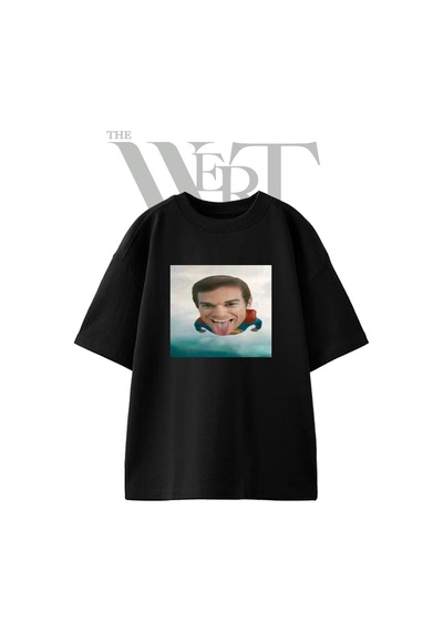 Thewert Dexter Superman Tasarım Baskılı Ünisex Siyah Oversize T-shirt
