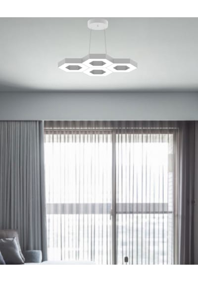 Stella Gri Kasa, Sarı Işık Modern Sarkıt Led Avize GRİ RENK