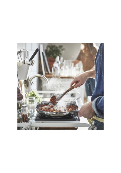 Ikea Mıddagsmat Tava 28 Cm Krom - Siyah 1 Parça Gümüş - Siyah