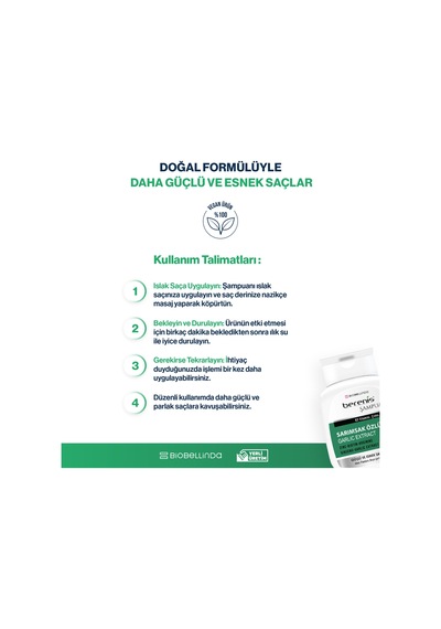 Berenis Sarımsak Özlü Şampuan Daha Güçlü Saçlar İçin 290 Ml Tüm Saç Tipleri