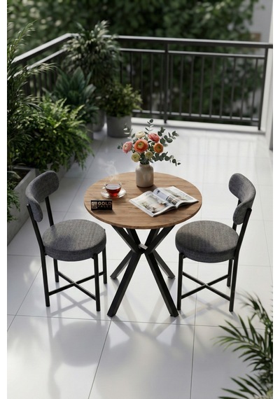Mutfak Masası 70 Çap Yuvarlak 2 Sandalyeli Atlantik Masa Takımı Modern Set Bahçe Balkon Cafe Teddy Gri Mutfak Masası 70 Çap Yuvarlak 2 Sandalyeli Atlantik Masa Takımı Modern Set Bahçe Balkon Cafe Teddy Gri