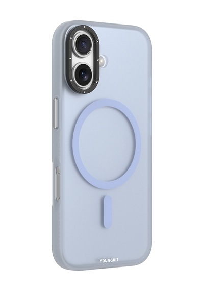 Apple Uyumlu iPhone 17 Kılıf M-safe Şarj Özellikli Youngkit Hidden Sand Serisi Kapak Mavi Mavi