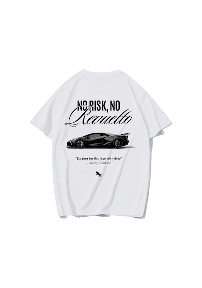 Brz Collectıon Brz Collection Unisex Oversize No Risk No Revelto T-shirt Beyaz