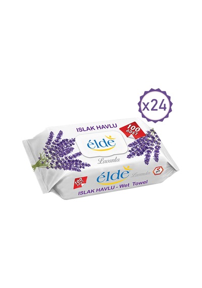 Elde 24 x 100 Adetli Koli Lavanta Kokulu Islak Havlu