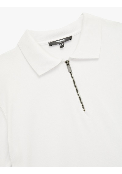 Koton Viskon Regular Fit Polo Yaka Yarım Fermuarlı Kısa Kollu Triko Tişört Beyaz 6wam70011ht Beyaz Koton Viskon Regular Fit Polo Yaka Yarım Fermuarlı Kısa Kollu Triko Tişört Beyaz 6wam70011ht Beyaz