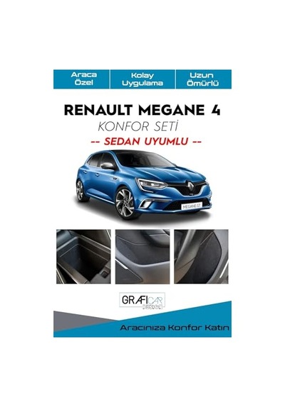 Renault Megane 4 Konfor Seti -saklama Alanları Kumaş Kaplama-ses I Zolasyon Amaçli Ürün Sedan Uyumlu+torpido Kaplamalı