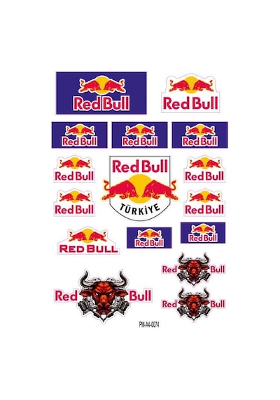 Motosiklet Sponsor Redbull Tasarım A4 Çoklu Sticker Seti Diğer