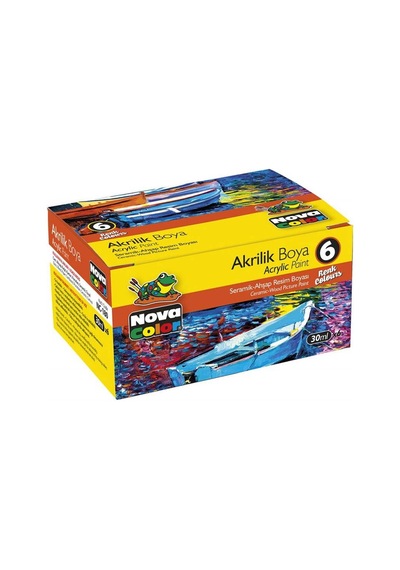 Nova Color Akrilik Boya 6 Renk Nc-180 Çok Renkli