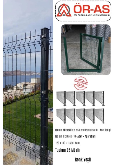 Panel Çit Takım 120 Cm Yükseklik 25 Mt Uzunluk 120 X 100 Kapı