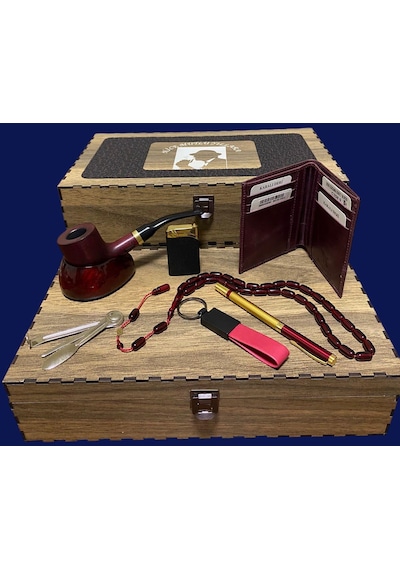 Pipsan Pipo Ahlat Ağacı Balsa Filitreli Çakmaklı Cüzdan Anahtarlık Tesbih Set 605735-709148
