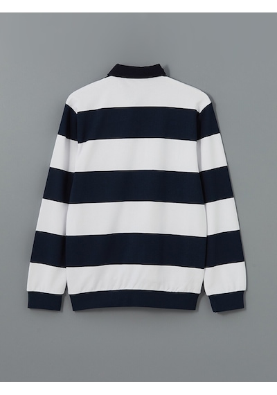 Lcwaıkıkı Basic Lacivert Polo Yaka Uzun Kollu Çizgili Erkek Sweatshirt