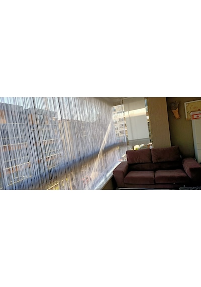 İP MODEL BEYAZ RENK İP PERDE 300*270 cm - 2 mm şerit Beyaz
