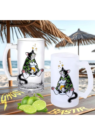 Alkolik Kedi Buzlu Ya Da Buzsuz Bira Bardağı