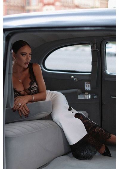 Mila Luxury Dantelli Elbise - Beyaz Beyaz