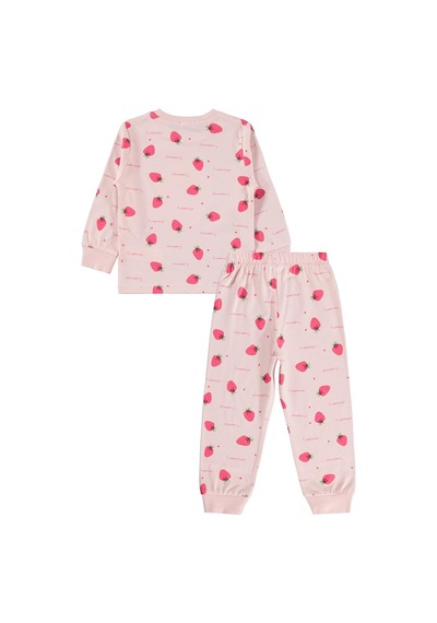 Civil Girls Çilek Desenli 2-5 Yaş Pijama Takımı - Pudra