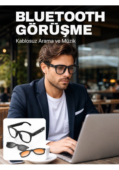 Yapay Zekâ Destekli Akıllı Bluetooth Gözlük Dokunmatik Kontrol Manyetik Lens Ve Kablosuz Görüşme Özellikli - Lisinya