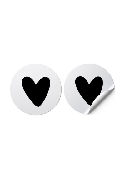 Siyah Kalp Love Sticker 3x3 Cm 100 Adet Diğer