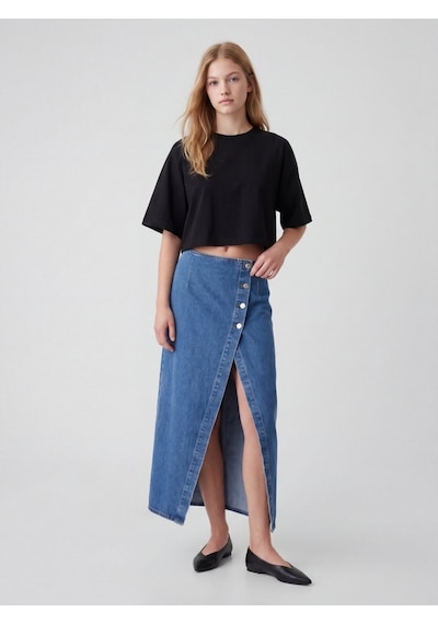 LTB Basic Crop Siyah T-shırt