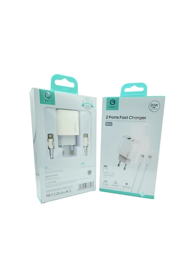 20w Pd Çift Girişli Şarj Seti Type-c To Lighning Dvıp N35