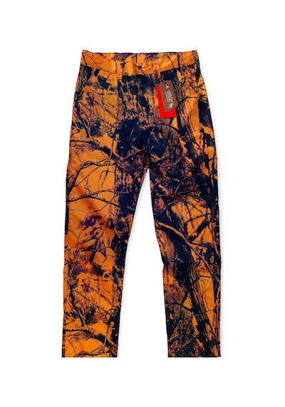 Softshell Turuncu Orman Desenli Kamuflaj Avcı Pantolonu - 40