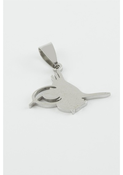 Tuğra - 268 - Çelik Kolye Ucu 2,1 Cm - Nazblsmm - Gümüş Rengi