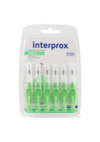 Interprox Interproximal Micro Phd 1.1 Arayüz Fırçası 6 Adet Yeşil