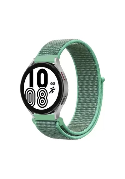 Newface Samsung Galaxy Uyumlu Watch 4 Hasırlı Cırtcırtlı Kordon - Turkuaz