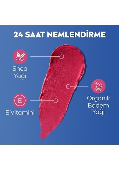 Tr Spf30 Pembe Renkli Dudak Bakım Kremi,4,8gr,24 Saat Nemlendirme,e Vitamini,organik Badem Yağı,shea Yağı,dudak Ve