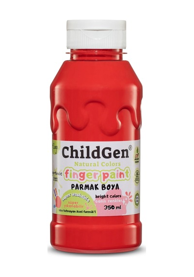 Childgen Süper Yıkanabilir Parmak Boya 350ml - Kırmızı Mavi